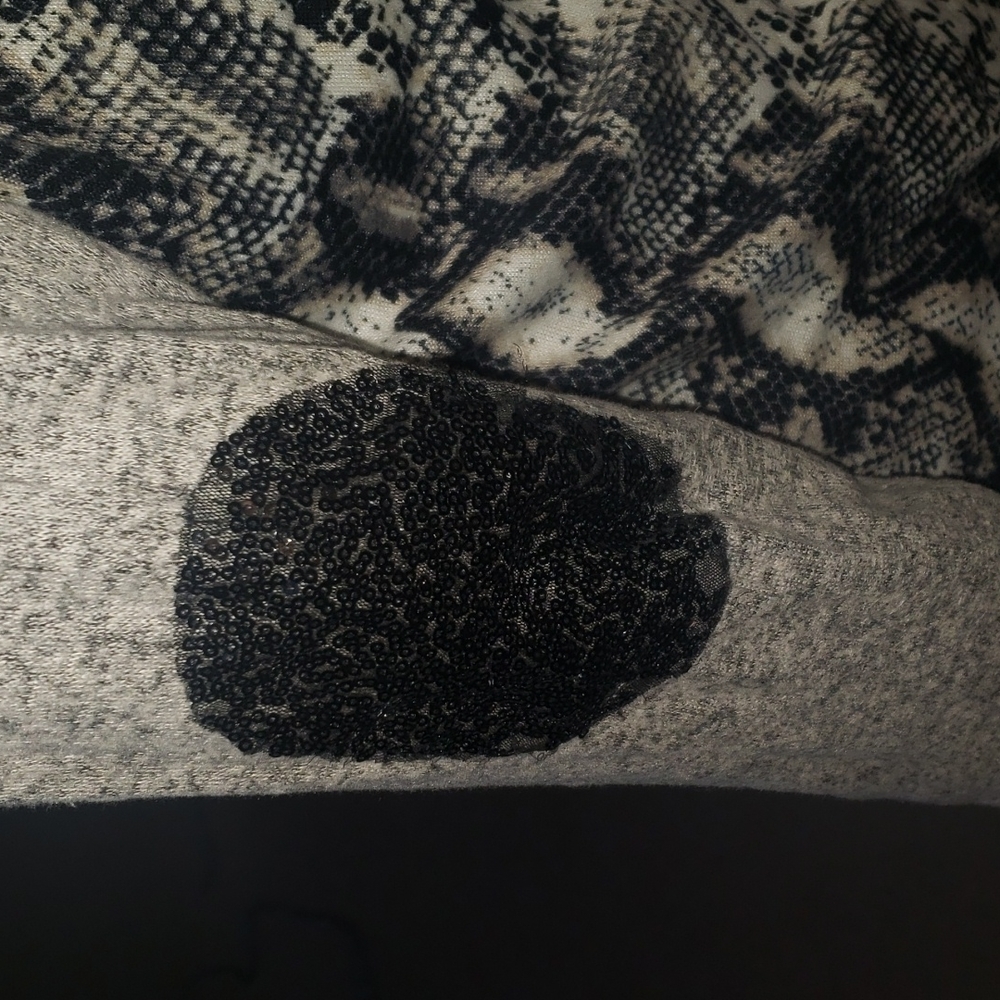 Nwot Again Xl Snake Print Color Block Sequin Elbo… - image 5